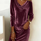 Loose velvet dress for women