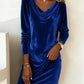 Loose velvet dress for women