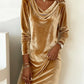 Loose velvet dress for women