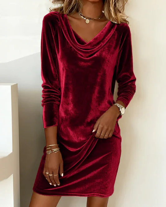 Loose velvet dress for women