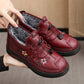 Leather Fur Moccasins Women Loafers for Elderly Females Soft Warm 🔥