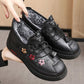 Leather Fur Moccasins Women Loafers for Elderly Females Soft Warm 🔥