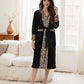 🎅Christmas Specials 50% OFF🎁🎄Women’s Cozy Hooded Leopard Print Bathrobe