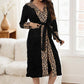 🎅Christmas Specials 50% OFF🎁🎄Women’s Cozy Hooded Leopard Print Bathrobe