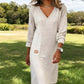 🔥Women’s Long Sleeve V-Neck Knit Dress