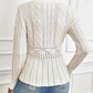 Women's Chunky-Knitted Crew Neck Peplum Sweater