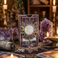🔮✨Mystical Iridescent Tarot Deck Holder – Handcrafted Stained-Glass Box with Shimmering Rainbow Finish & Sacred Display Window! 🌈🔮