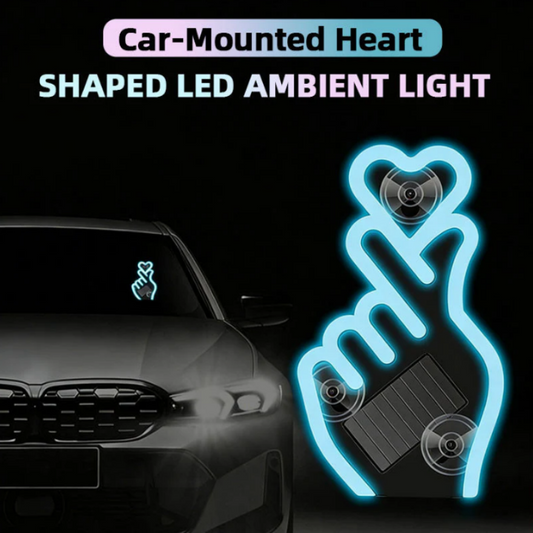 📢📢50%  OFF !! ⏰Solar-Powered Finger Heart LED Car Light