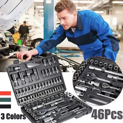 🏆 Hot sale 50% OFF✨46-Piece Socket Wrench And Bit Set